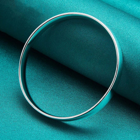 Silver Bangle - 925 Sterling Silver Filled 10mm Smooth Solid Bangle Dotefill