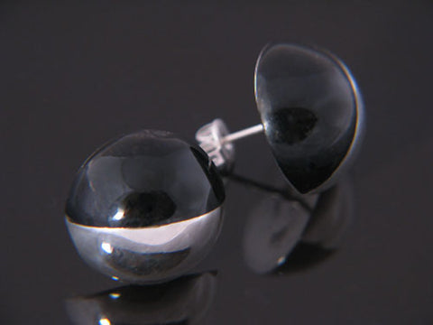 .925 Silver Earrings - Onyx Studs Abraham