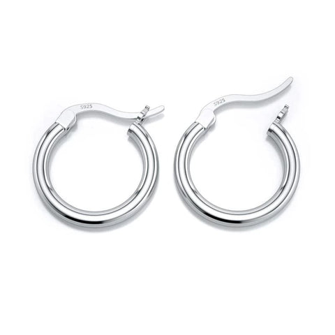 .925 Sterling Silver Hoop High Polish Latch Earrings DALARAN