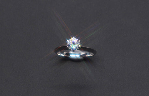 Silver Engagement Ring with Genuine 2 Carat AAA Cubic Zirconia
