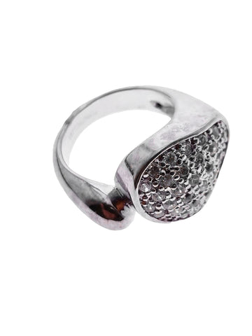 Sparkly twisted heart ring Wholesale Silver Jewellery