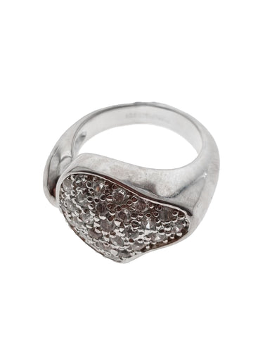 Sparkly twisted heart ring Wholesale Silver Jewellery