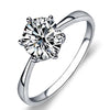 Silver Engagement Ring with Genuine 2 Carat AAA Cubic Zirconia AE