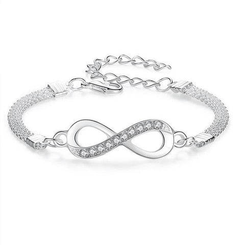 Silver Infinity Crystal Bracelet LoveMeSilver
