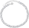 .925 Sterling Silver X Zircon Cross Charm Bracelet Shop911133122