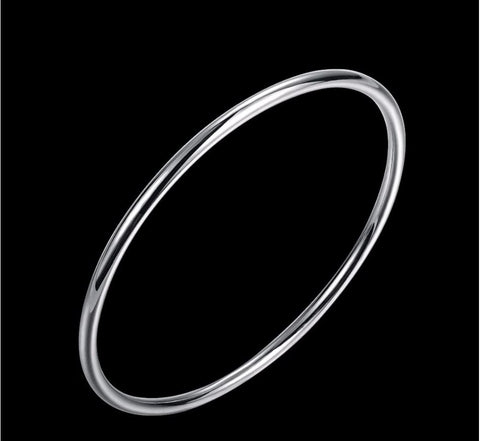 Sterling Silver Bangle - Plain Round (Golf) 3 mm SZ Trading