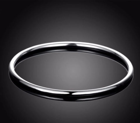 Sterling Silver Bangle - Plain Round (Golf) 3 mm SZ Trading
