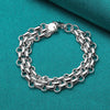 925 Sterling Silver Interlocking Circle Bracelet Chain
