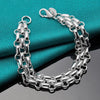 925 Sterling Silver Interlocking Circle Bracelet Chain Doteffil