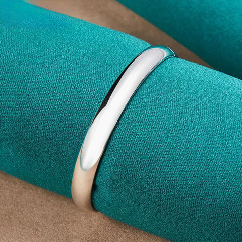 925 Sterling Silver Opening 8mm Smooth Bangle Doteffil