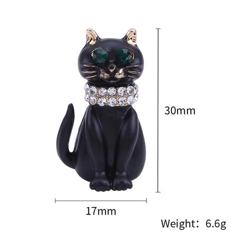 Cute and Mysterious Elegant Black Cat Brooch Shine Princess Store