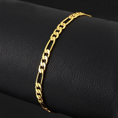 Gold 6mm Figaro Bracelet LELE Bag Store