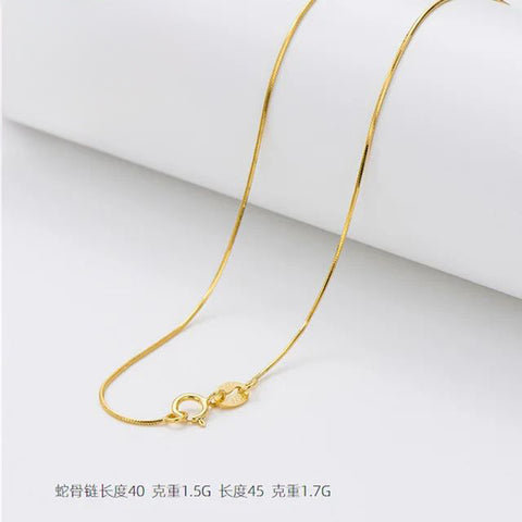 Genuine Gold Box Chain Necklace Villapan