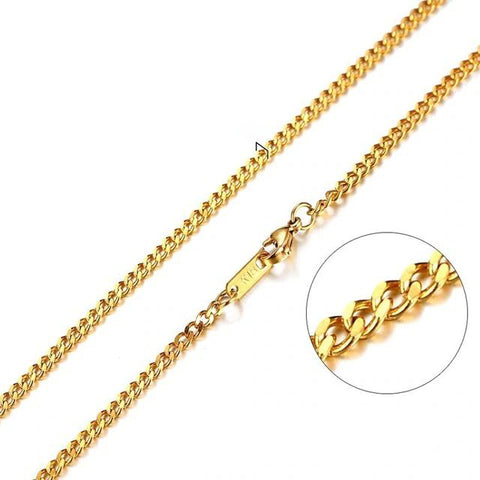 Gold Curb 4mm Chain Necklace SaleWendy Store