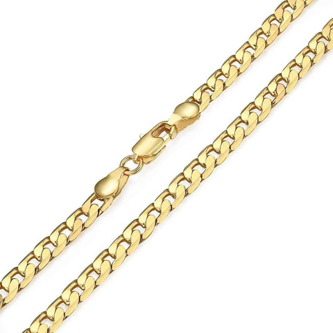 Gold Curb 5mm Chain Necklace Davieslee
