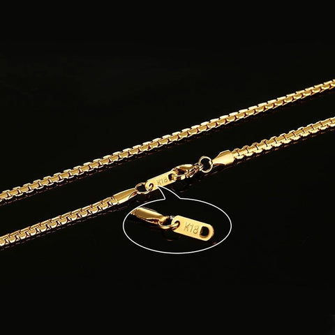Gold Solid Miami Curb 3 mm Chain VNOX