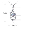 Sterling Silver CZ Pendant with 45cm Box Chain CAOSHI factory Store