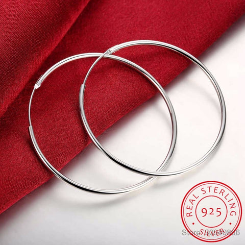 .925 Sterling Silver Earrings - Hoops (50mm) Doteffil