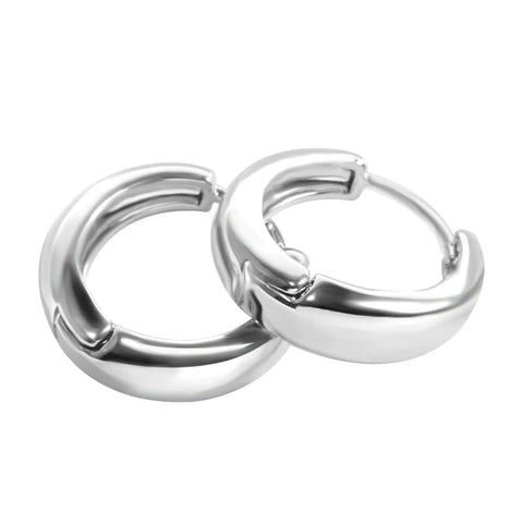 Thick Tapered Huggie Hinged Hoop Earrings Wholesale Silver Jewellery
