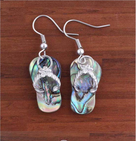 .925 Silver Earrings - Paua Jandal Drop Earrings Rosemary Forest Store
