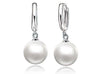 .925 Silver Earrings - Pearl Hoop Backs 12mm S925 Silver Store