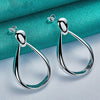 925 Sterling Silver Classic Big Circle Drop Charm Earrings Doteffil