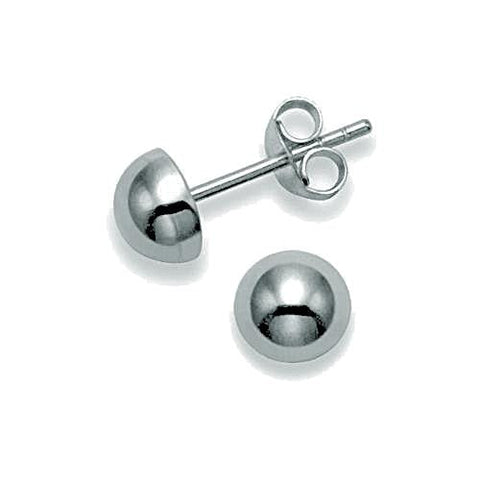 .925 Silver Earrings - Half Ball Studs - 12 mm Tanai