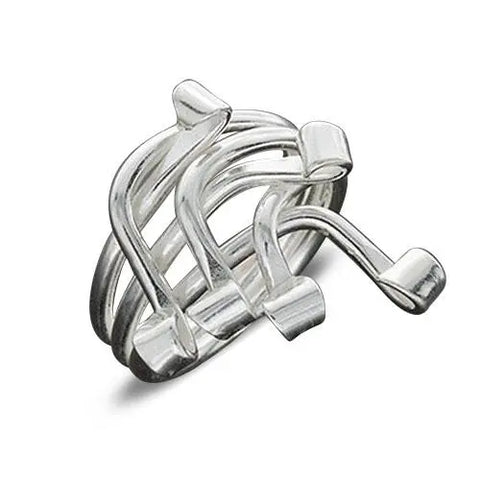 .925 Sterling Silver Ring - Triple Wire Designer Jesus