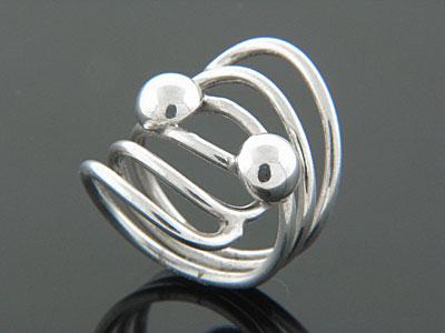 .925 Sterling Silver Double Ball Wire Ring Jesus