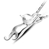 .925 Sterling Silver Cat Necklace Lekani