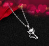 .925 Silver Pendant - Cat/Fox Pendant with a delicate Singapore link chain 8159046975779524