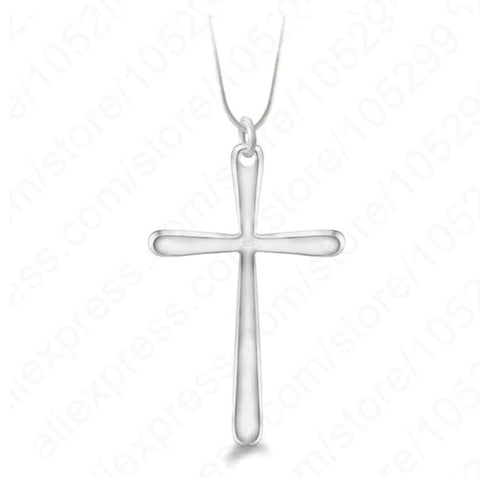 .925 Sterling Silver Cross Pendant with 18” Snake Chain AE