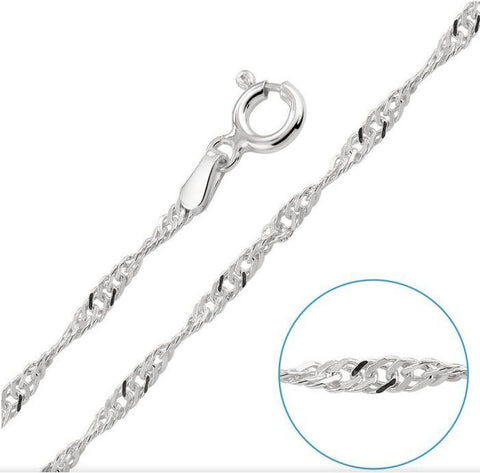 Silver Water-Wave Link Chain Chain