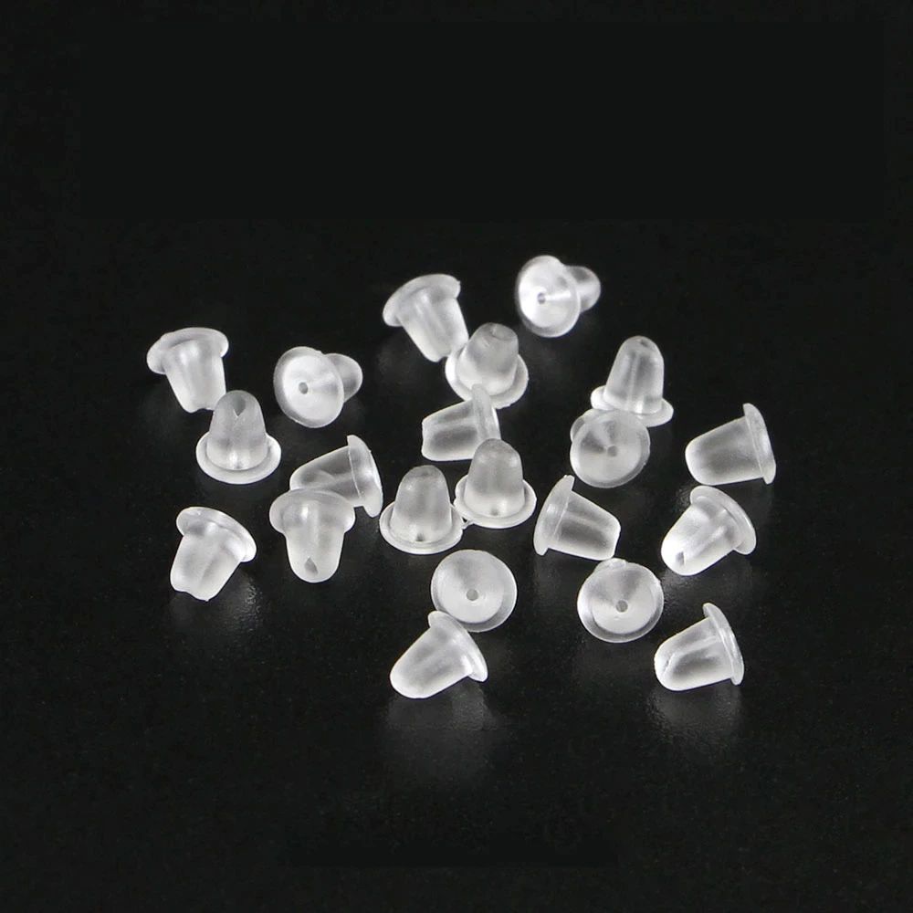 Ear Plug Back Silicone Earring Backs 4x5mm - Rubber Ear Plug Stoppers (50 Pack ...