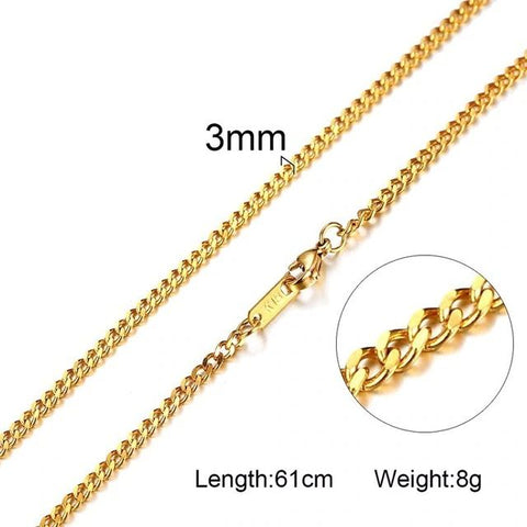 Gold Curb 3mm Chain