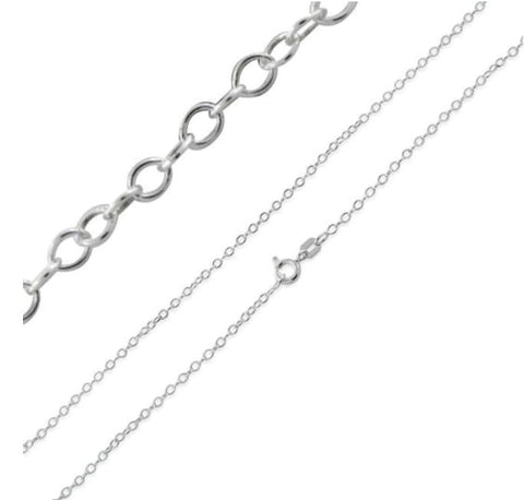 .925 Sterling Silver Long Cable Chain 1.5 mm