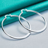 925 Sterling Silver Classic 55mm Big Circle Hoop Earrings