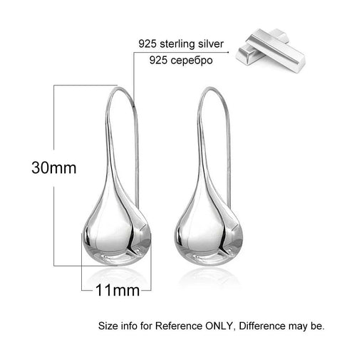 Sterling Silver Teardrop Earrings (11mm)