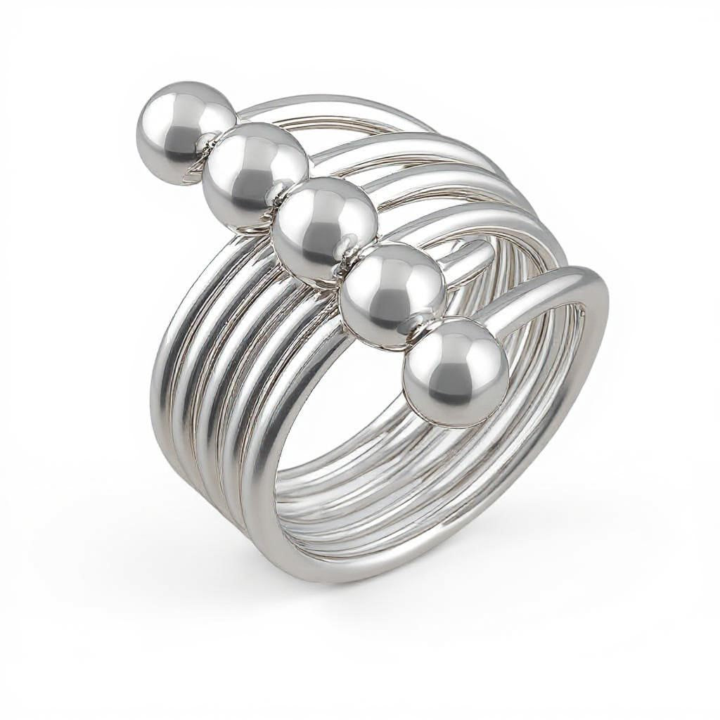 Suffield Rings .925 Sterling Silver Ring - Five Frond Wire – Wholesale Silver Jewellery