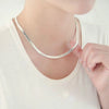 Flat High Quality Silver Necklace Andara