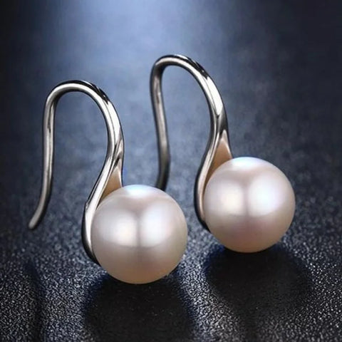 Korean Fashion Freshwater Pearl Hook Drop Earrings for Women Natural Stone Bridal Wedding Jewelry Accessories Pendientes Mujer