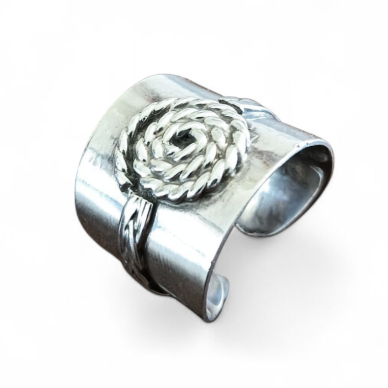 Open Rope Ring .925 Sterling Silver Coiled Rope Open Ring – Wholesale Silver Jewellery