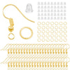 100/300pcs Hypoallergenic Silver Earring Hook with Jump Rings & Back stopper