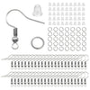 100/300pcs Hypoallergenic Silver Earring Hook with Jump Rings & Back stopper
