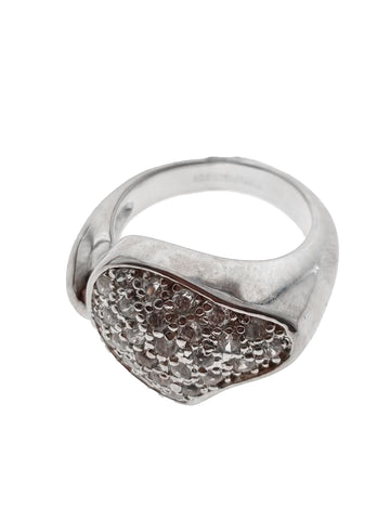 Sparkly twisted heart ring