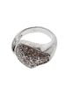 Sparkly twisted heart ring