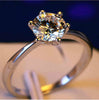 Silver Engagement Ring with Genuine 1 Carat AAA Cubic Zirconia AE