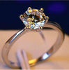 Silver Engagement Ring with Genuine 1 Carat AAA Cubic Zirconia