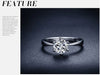 Silver Engagement Ring with Genuine 1 Carat AAA Cubic Zirconia