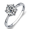 Silver Engagement Ring with Genuine 2 Carat AAA Cubic Zirconia